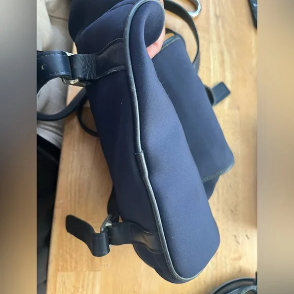 Coach navy with Leather trim mini Backpack - Picture 6 of 11